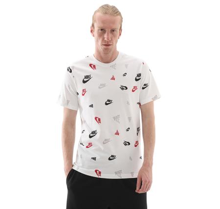 Nike M Nsw Tee 12Mo Aop Erkek T-Shirt Beyaz Nike M Nsw Tee 12Mo Aop Erkek T-Shirt Beyaz