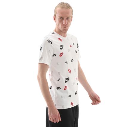 Nike M Nsw Tee 12Mo Aop Erkek T-Shirt Beyaz Nike M Nsw Tee 12Mo Aop Erkek T-Shirt Beyaz