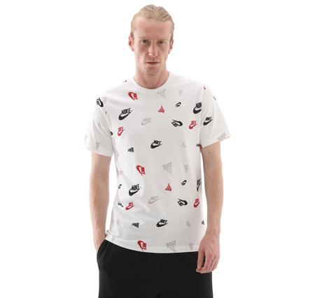Nike M Nsw Tee 12Mo Aop Erkek T-Shirt Beyaz