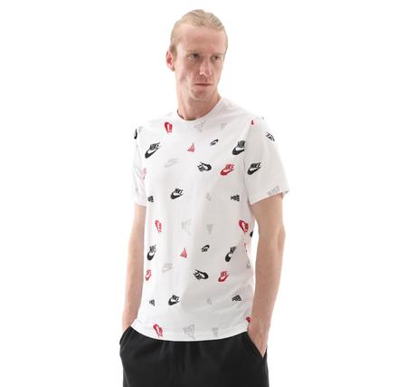 Nike M Nsw Tee 12Mo Aop Erkek T-Shirt Beyaz