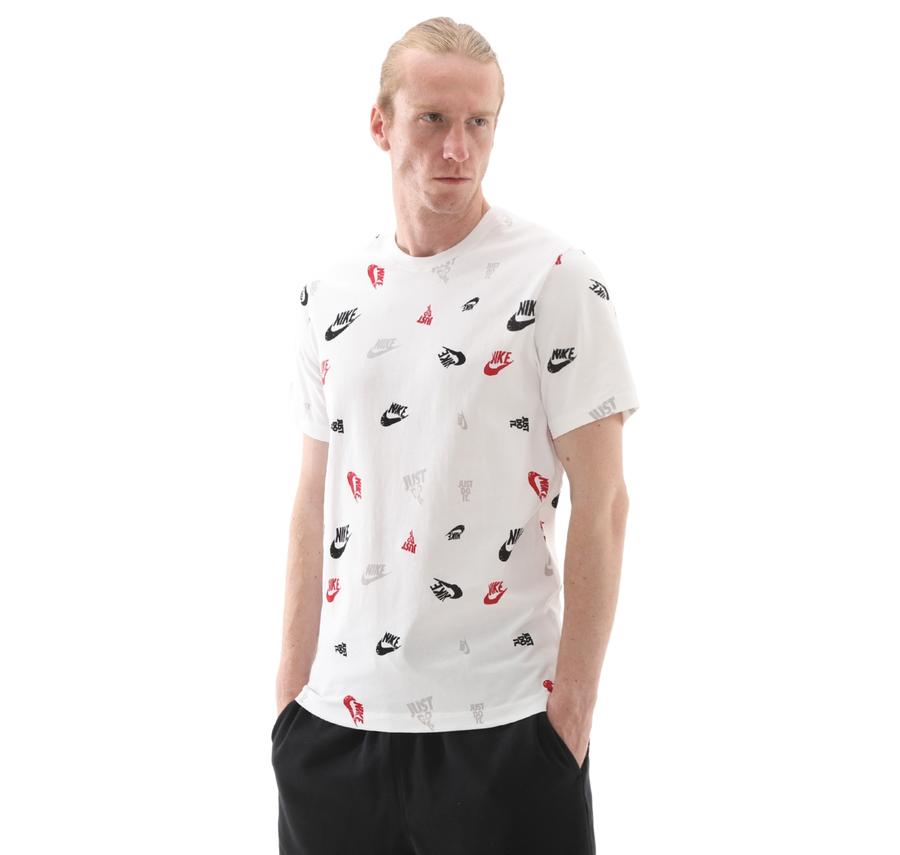 Nike M Nsw Tee 12Mo Aop Erkek T-Shirt Beyaz Nike M Nsw Tee 12Mo Aop Erkek T-Shirt Beyaz