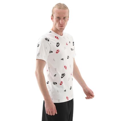 Nike M Nsw Tee 12Mo Aop Erkek T-Shirt Beyaz