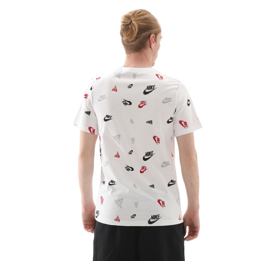 Nike M Nsw Tee 12Mo Aop Erkek T-Shirt Beyaz Nike M Nsw Tee 12Mo Aop Erkek T-Shirt Beyaz