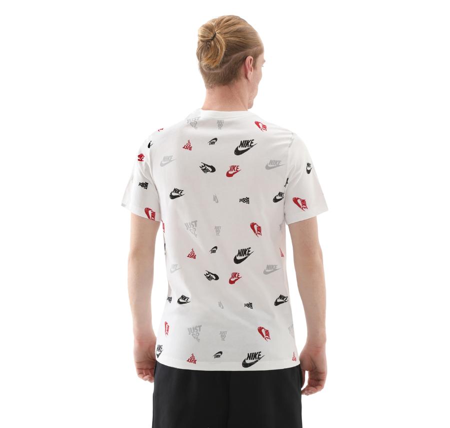 Nike M Nsw Tee 12Mo Aop Erkek T-Shirt Beyaz Nike M Nsw Tee 12Mo Aop Erkek T-Shirt Beyaz