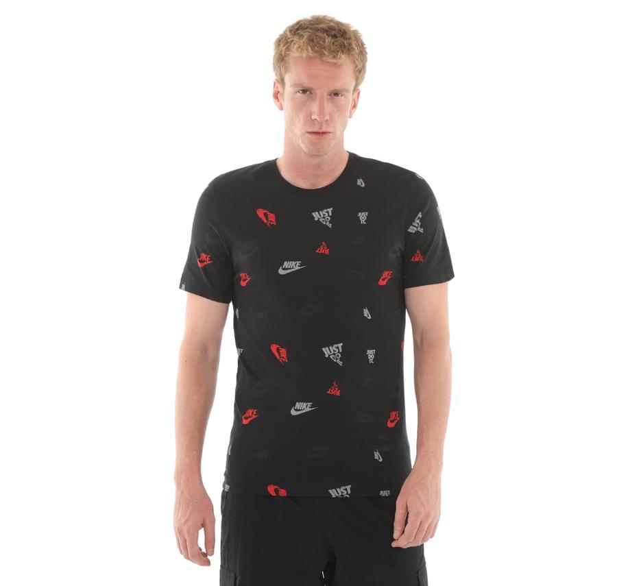 Nike M Nsw Tee 12Mo Aop Erkek T-Shirt Siyah Nike M Nsw Tee 12Mo Aop Erkek T-Shirt Siyah