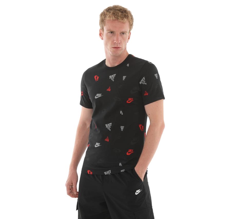 Nike M Nsw Tee 12Mo Aop Erkek T-Shirt Siyah Nike M Nsw Tee 12Mo Aop Erkek T-Shirt Siyah