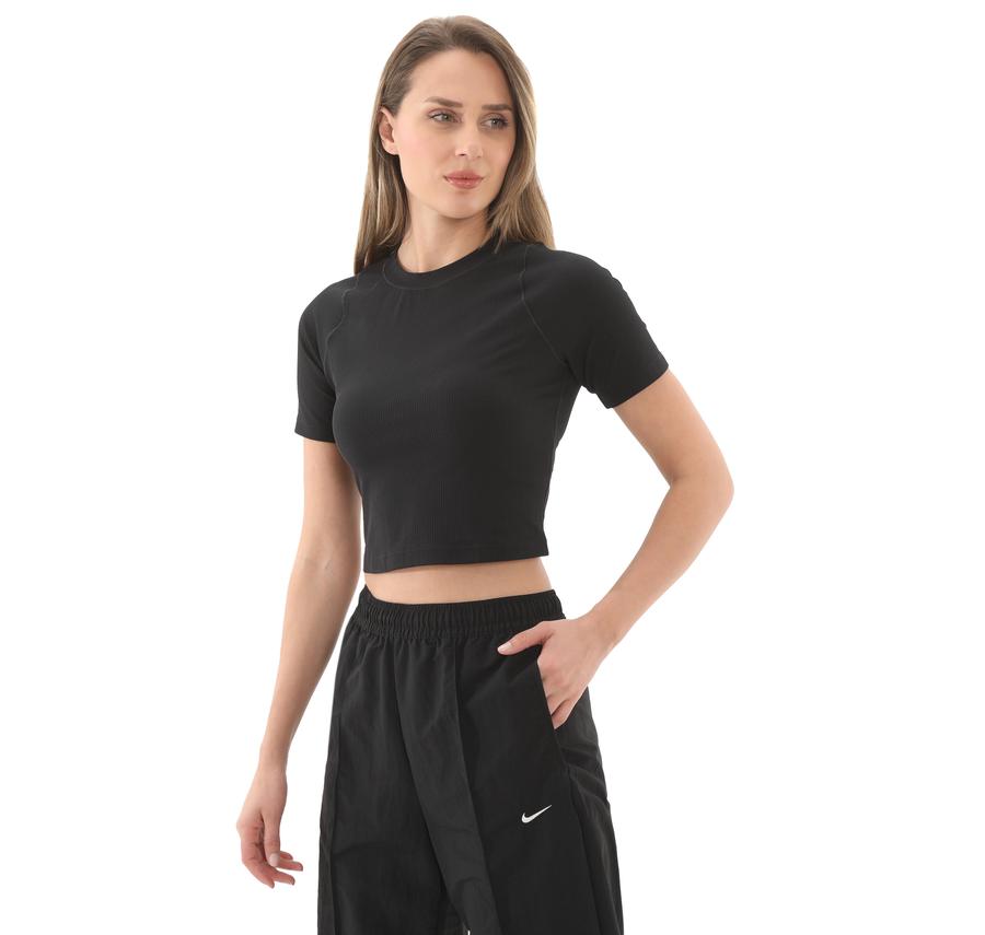 Nike W Nk Inf Df Ss Top Wd Rıb Kadın T-Shirt Siyah Nike W Nk Inf Df Ss Top Wd Rıb Kadın T-Shirt Siyah