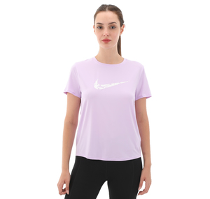 Nike W Nk One Swsh Hbr Df Ss Top Kadın T-Shirt Mor