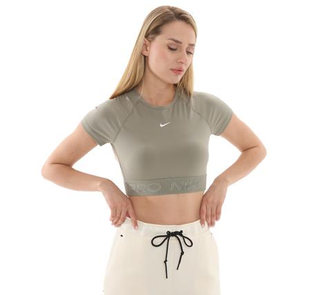 Nike W Np Df Ss Crop Top Tt Gx Kadın T-Shirt Yeşil