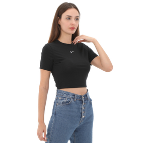 Nike W Nsw Essntl Slm Crp Kadın T-Shirt Siyah