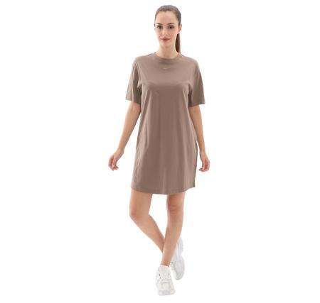 Nike W Nsw Essntl Ss Dress Tshrt Kadın Elbise - Etek Kahve