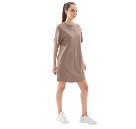 Nike W Nsw Essntl Ss Dress Tshrt Kadın Elbise - Etek Kahve