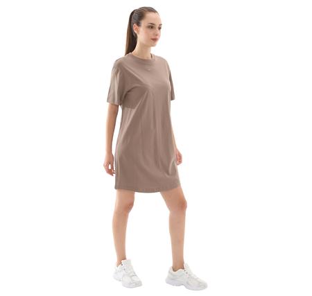 Nike W Nsw Essntl Ss Dress Tshrt Kadın Elbise - Etek Kahve