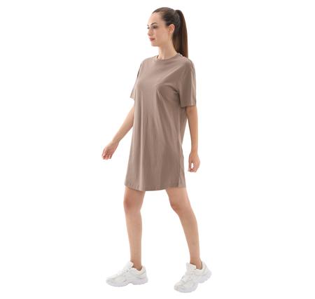 Nike W Nsw Essntl Ss Dress Tshrt Kadın Elbise - Etek Kahve