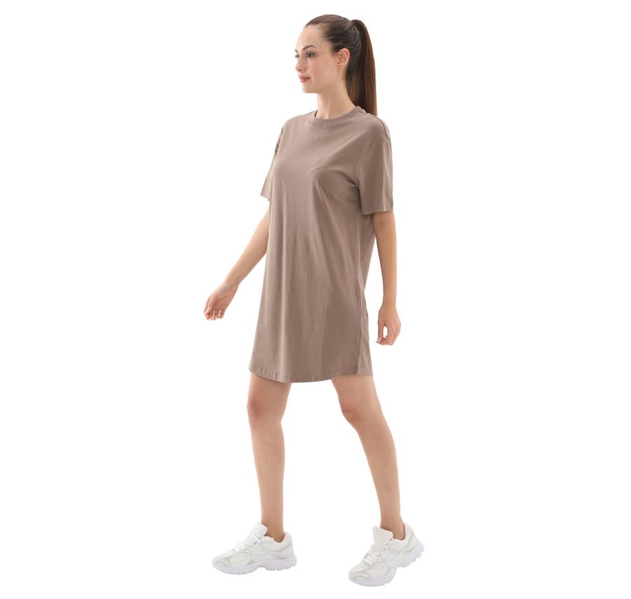 Nike W Nsw Essntl Ss Dress Tshrt Kadın Elbise - Etek Kahve Nike W Nsw Essntl Ss Dress Tshrt Kadın Elbise - Etek Kahve