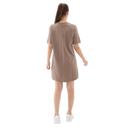 Nike W Nsw Essntl Ss Dress Tshrt Kadın Elbise - Etek Kahve