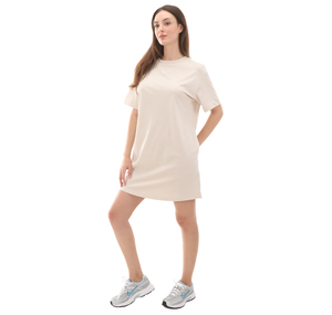 Nike W Nsw Essntl Ss Dress Tshrt Kadın Elbise - Etek Krem