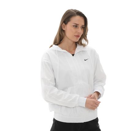 Nike W Nsw Essntl Uv Wvn Jkt Hd Kadın Yağmurluk-Rüzgarlık Beyaz