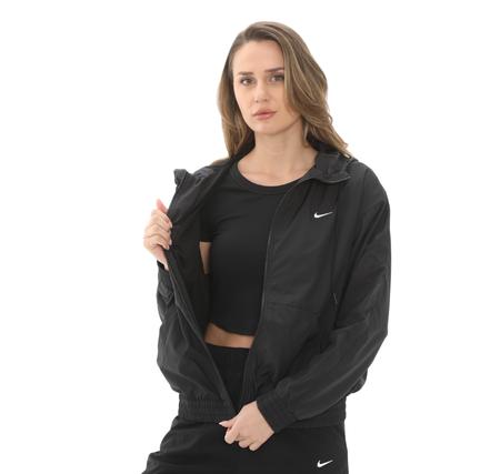 Nike W Nsw Essntl Uv Wvn Jkt Hd Kadın Yağmurluk-Rüzgarlık Siyah