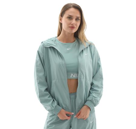 Nike W Nsw Essntl Uv Wvn Jkt Hd Kadın Yağmurluk-Rüzgarlık Yeşil