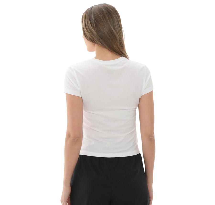 Nike W Nsw Nk Chll Knt Md Crp Kadın T-Shirt Beyaz Nike W Nsw Nk Chll Knt Md Crp Kadın T-Shirt Beyaz