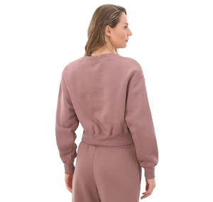 Nike W Nsw Phnx Flc Crop Vneck Kadın Sweatshirt Pembe