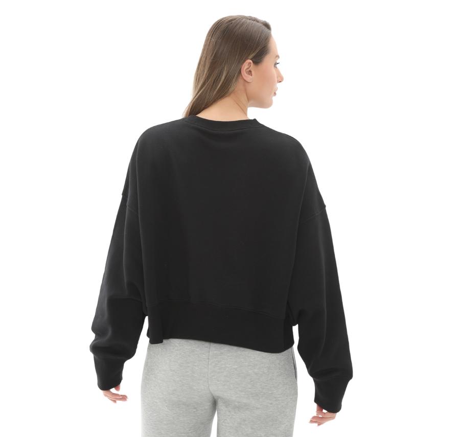 Nike W Nsw Phnx Flc Oos Crew Kadın Sweatshirt Siyah Nike W Nsw Phnx Flc Oos Crew Kadın Sweatshirt Siyah