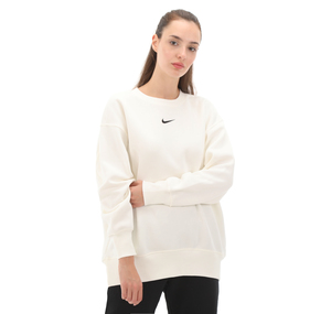 Nike W Nsw Phnx Flc Os Crew Kadın Sweatshirt Beyaz