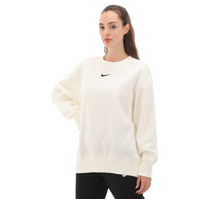 Nike W Nsw Phnx Flc Os Crew Kadın Sweatshirt Beyaz