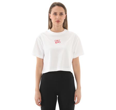 Nike W Nsw Ss Crop Tee Iwd Kadın T-Shirt Beyaz