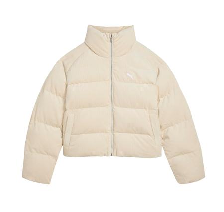 Puma Corduroy Puffer Jacket Kadın Mont Krem