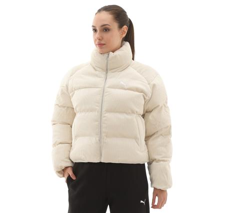 Puma Corduroy Puffer Jacket Kadın Mont Krem Puma Corduroy Puffer Jacket Kadın Mont Krem
