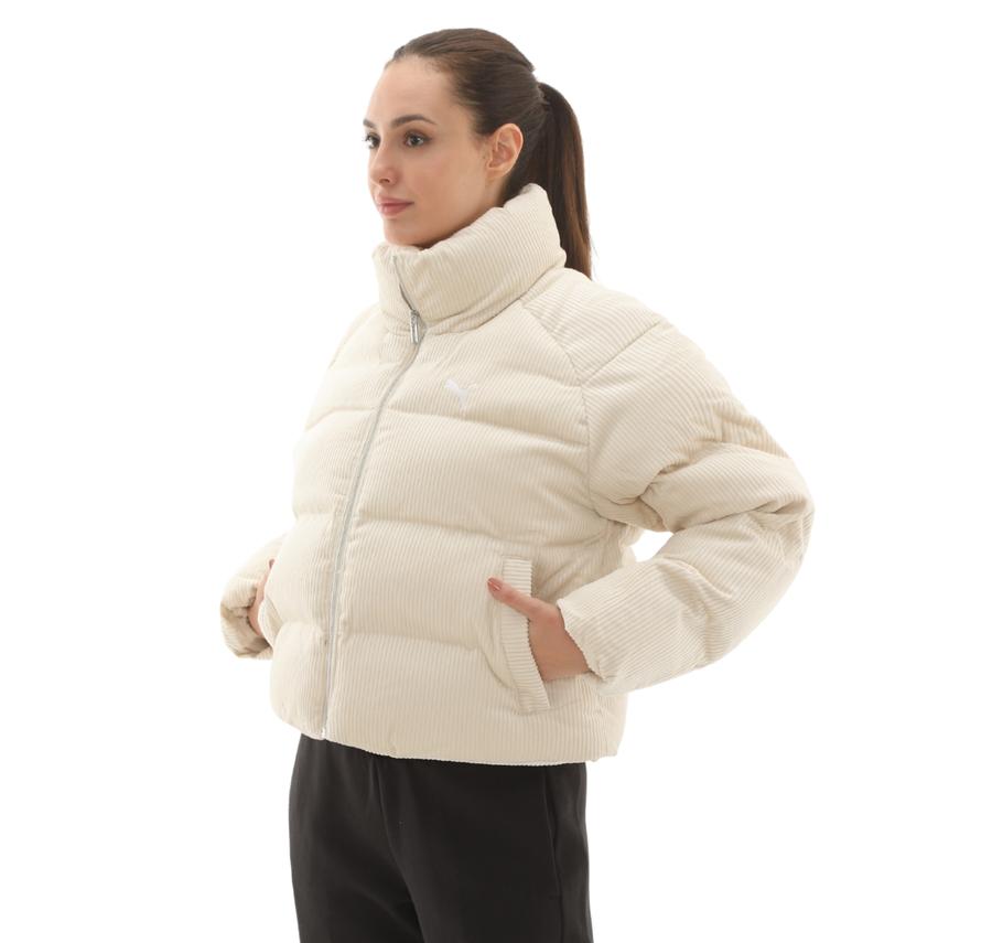 Puma Corduroy Puffer Jacket Kadın Mont Krem Puma Corduroy Puffer Jacket Kadın Mont Krem