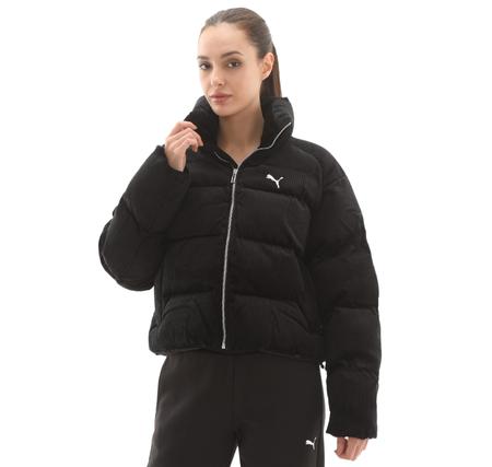 Puma Corduroy Puffer Jacket Kadın Mont Siyah Puma Corduroy Puffer Jacket Kadın Mont Siyah