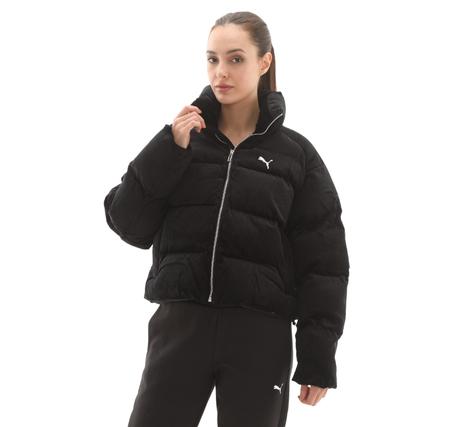 Puma Corduroy Puffer Jacket Kadın Mont Siyah Puma Corduroy Puffer Jacket Kadın Mont Siyah