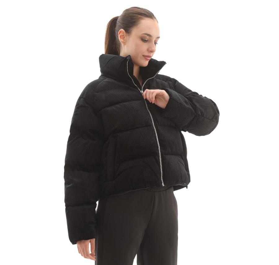 Puma Corduroy Puffer Jacket Kadın Mont Siyah Puma Corduroy Puffer Jacket Kadın Mont Siyah