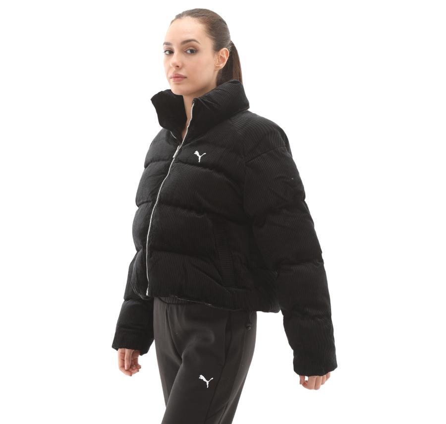 Puma Corduroy Puffer Jacket Kadın Mont Siyah Puma Corduroy Puffer Jacket Kadın Mont Siyah