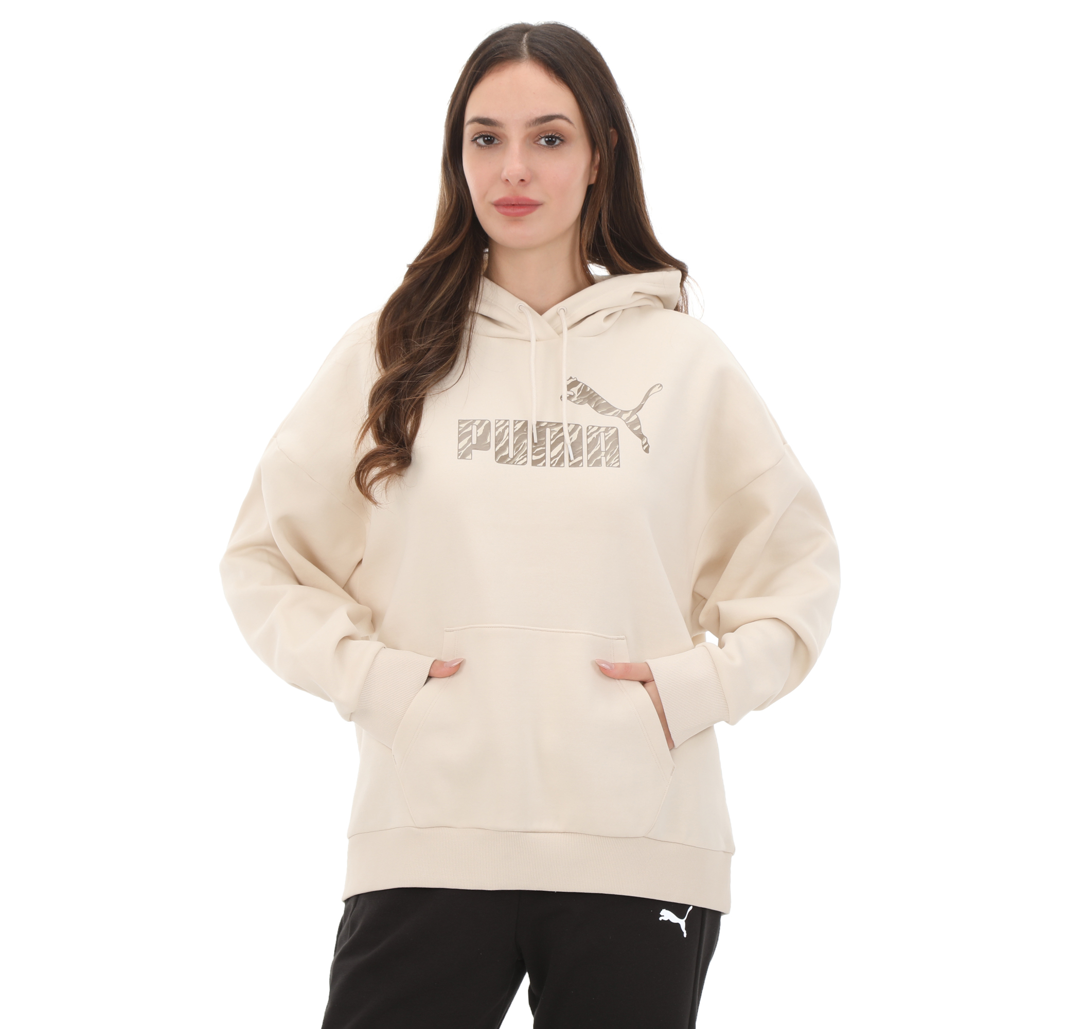 Женский свитшот Puma Ess+ Animal Hoodie Fl Krem