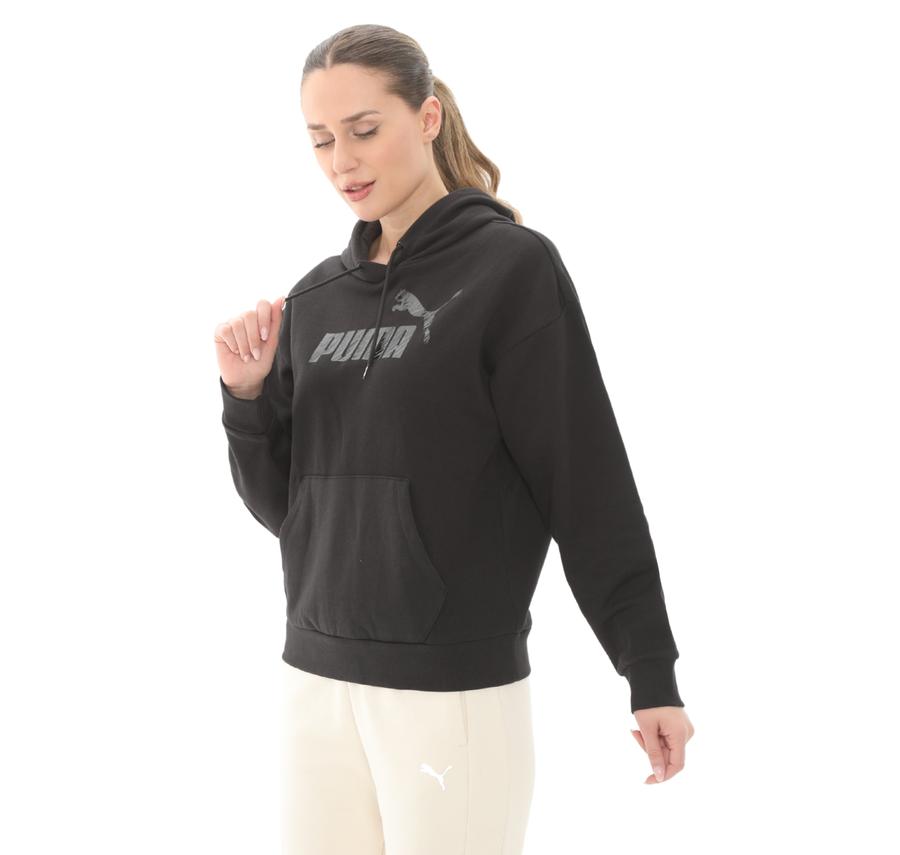 Puma Ess+ Anımal Hoodie Fl Kadın Sweatshirt Siyah Puma Ess+ Anımal Hoodie Fl Kadın Sweatshirt Siyah