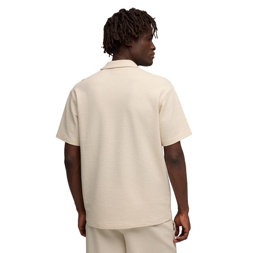 Puma Ess Elevated Material Polo Erkek T-Shirt Krem Puma Ess Elevated Material Polo Erkek T-Shirt Krem