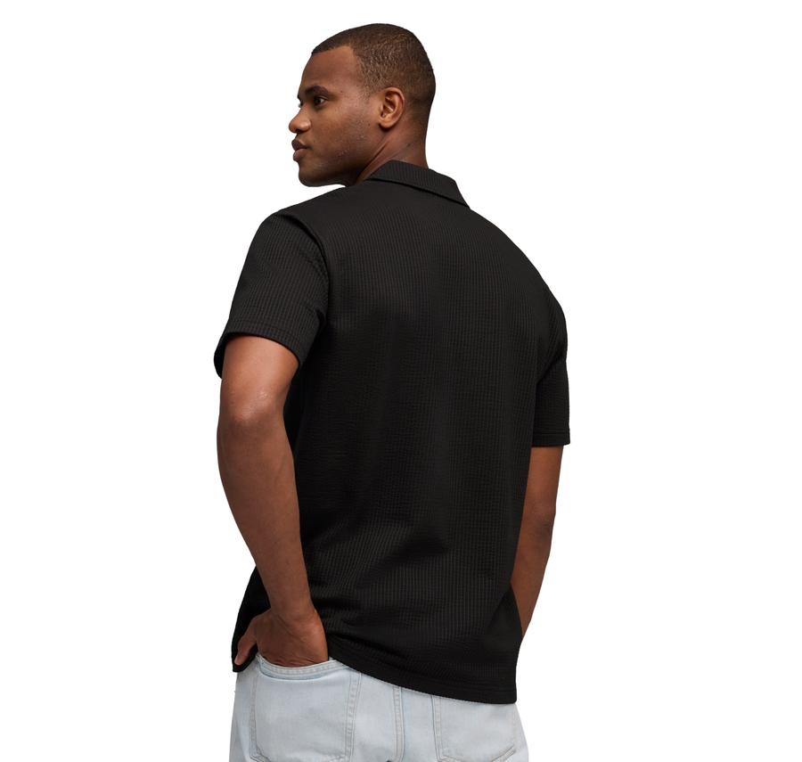 Puma Ess Elevated Material Polo Erkek T-Shirt Siyah Puma Ess Elevated Material Polo Erkek T-Shirt Siyah