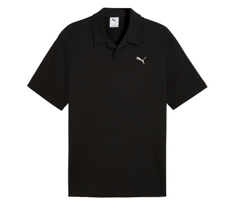 Puma Ess Elevated Material Polo Erkek T-Shirt Siyah