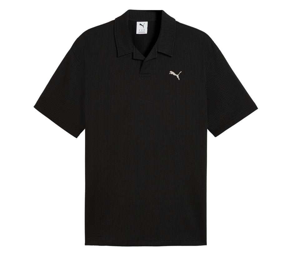 Puma Ess Elevated Material Polo Erkek T-Shirt Siyah Puma Ess Elevated Material Polo Erkek T-Shirt Siyah