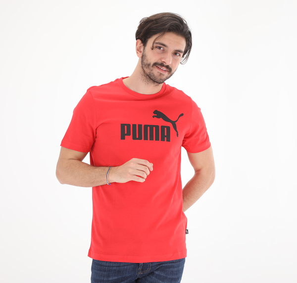 Puma Ess Logo Tee Erkek T-Shirt Kırmızı