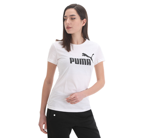 Puma Ess Logo Tee Kadın T-Shirt Beyaz