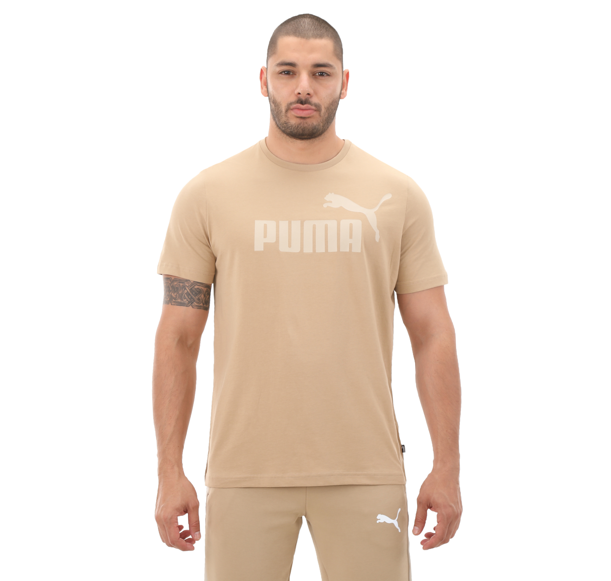 Мужская футболка Puma Ess Logo Tee (S) Chili Powder Krem