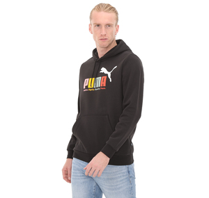 Puma Ess+ Multicolor Hoodie Erkek Sweatshirt Siyah 1