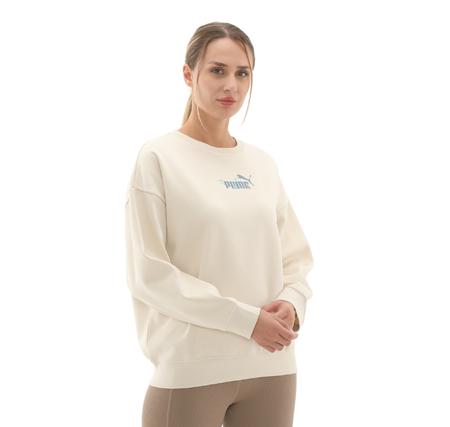 Puma Ess Nature 2.0  Crew Kadın Sweatshirt Bej
