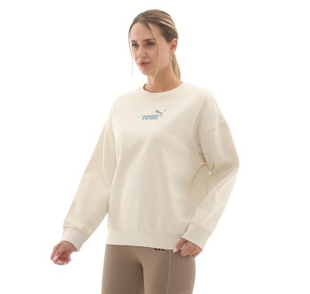 Puma Ess Nature 2.0  Crew Kadın Sweatshirt Bej