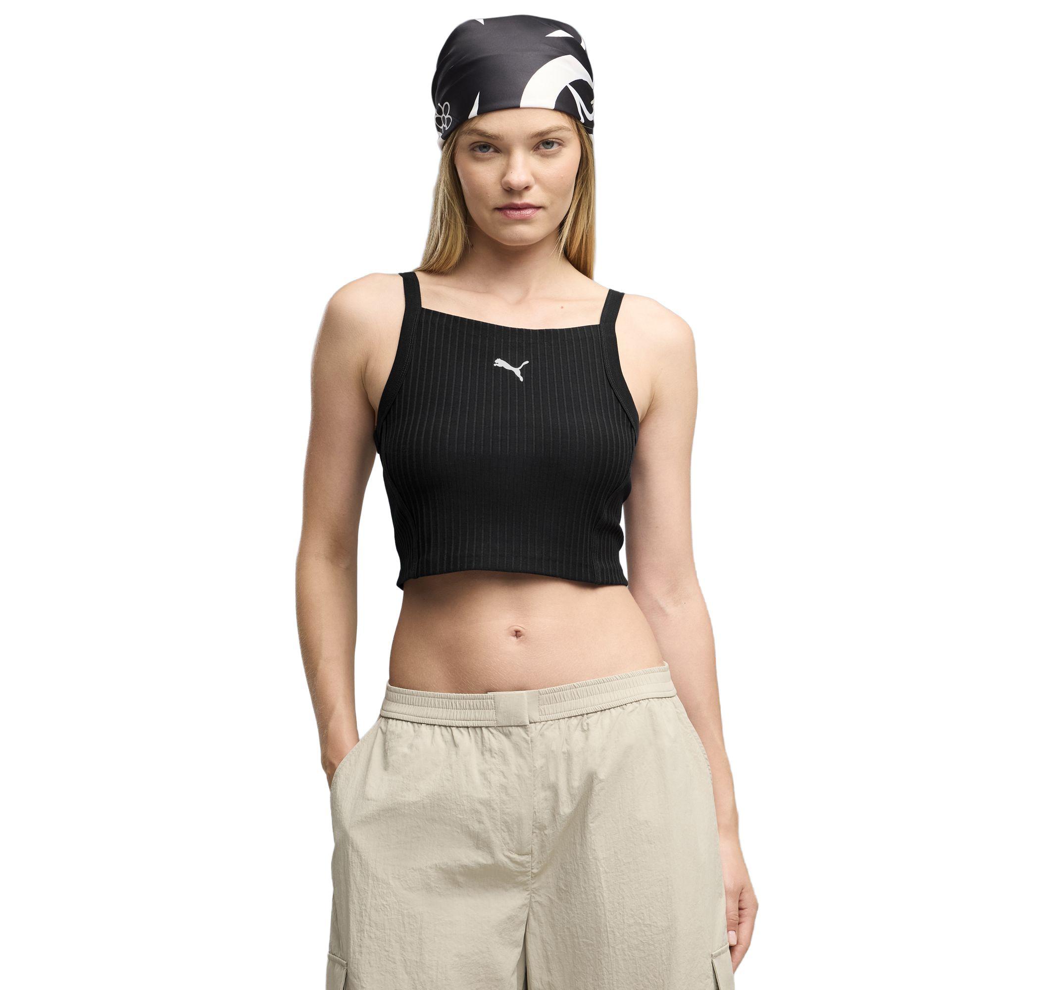 Женская футболка Puma Ess Ribbed Crop Top